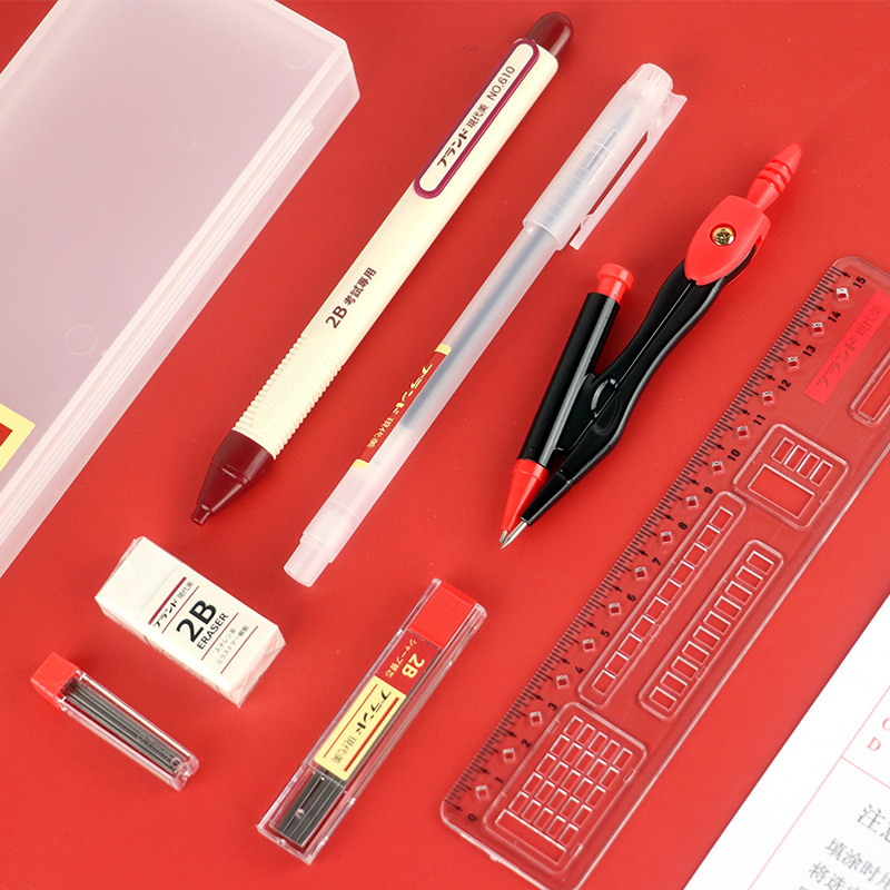 Modern Beauty 610 Exam 6-Piece Set Compasses Pencil Gel Pen All in One Set Factory Direct Supply