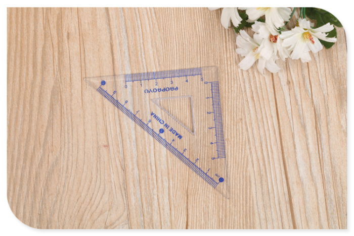 Students draw stationery 4 sets of triangular transparent ruler protractor set ruler