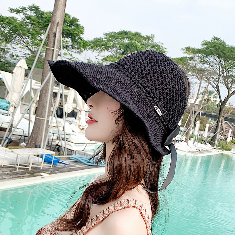 Hat Female 2021 New Spring Summer Fisherman Hat Ladies Outdoor Sun Shade Visor Cap Folding Straw Hat