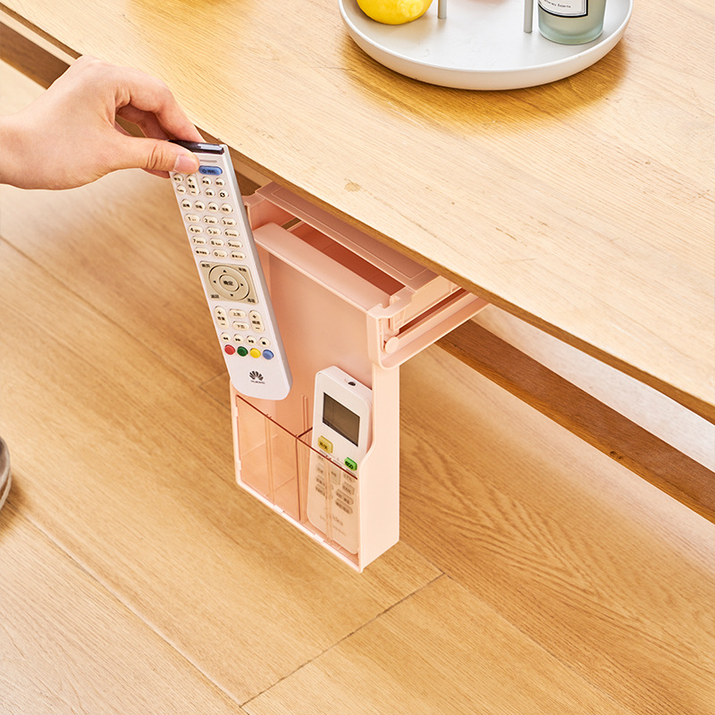 under-Desk Drawer Type Key Storage Box Office Desktop Student Stationery Box Table Bottom Hanging Hidden Pencil Case