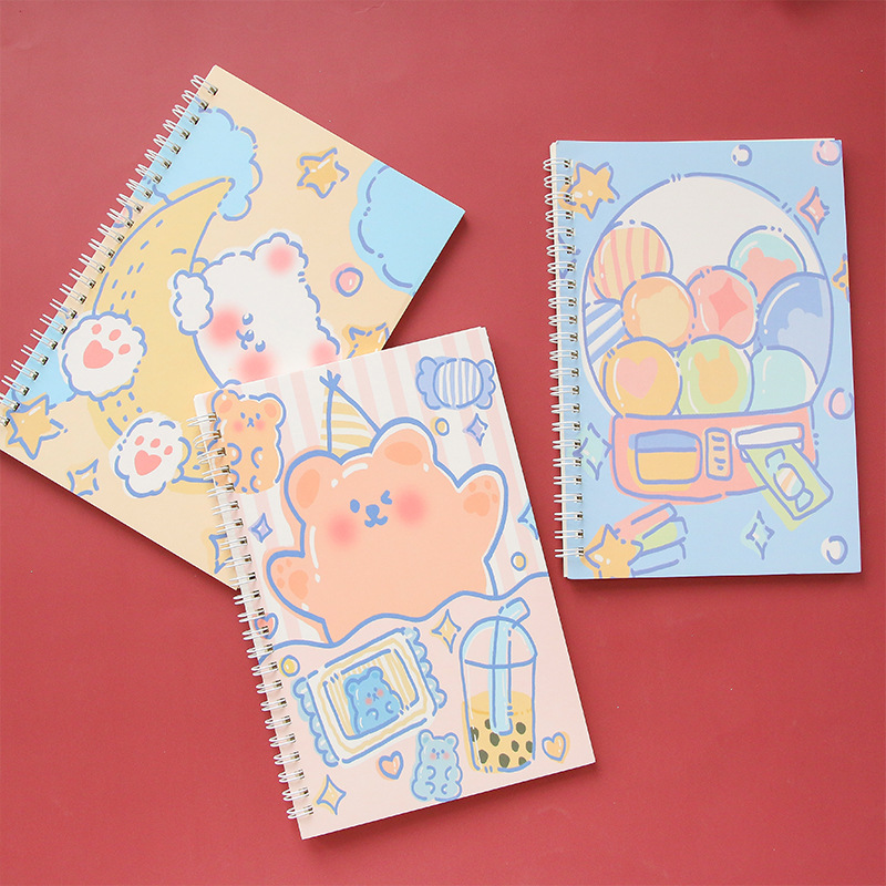 A5 Cartoon Cute Coil Notebook Primary School Student Lines Notebook Thickened Eye Protection Soft Copy Portable Notebook