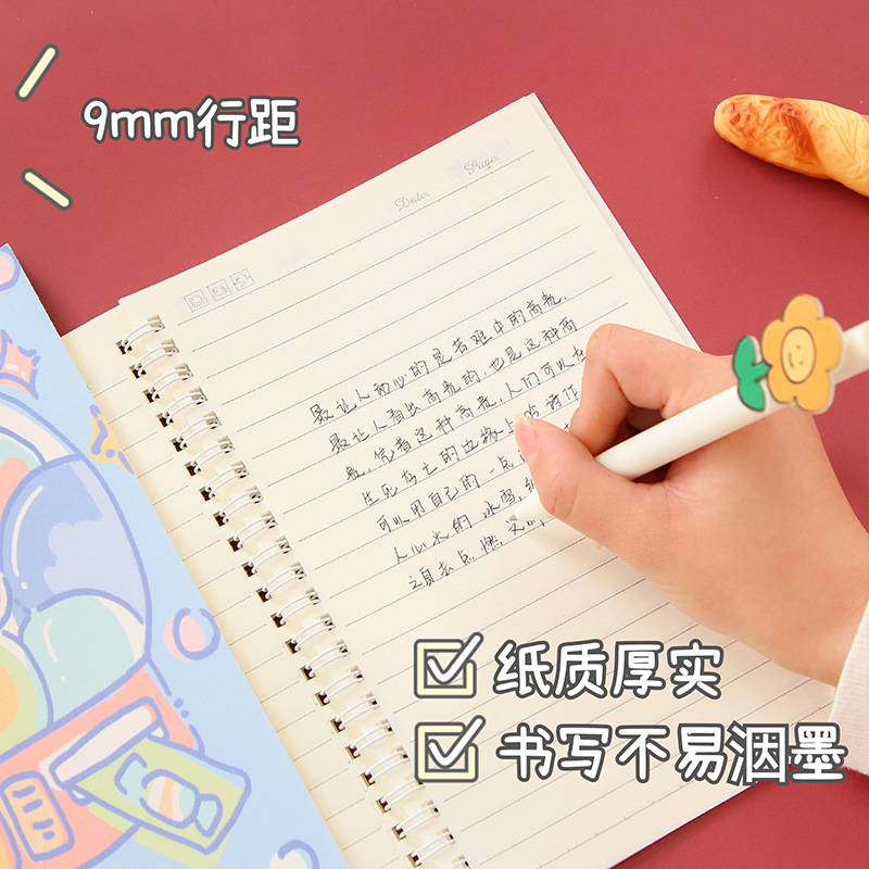 A5 Cartoon Cute Coil Notebook Primary School Student Lines Notebook Thickened Eye Protection Soft Copy Portable Notebook