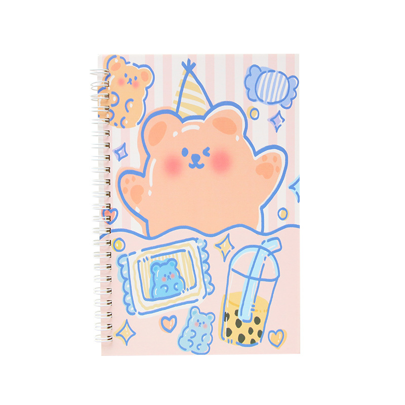 A5 Cartoon Cute Coil Notebook Primary School Student Lines Notebook Thickened Eye Protection Soft Copy Portable Notebook