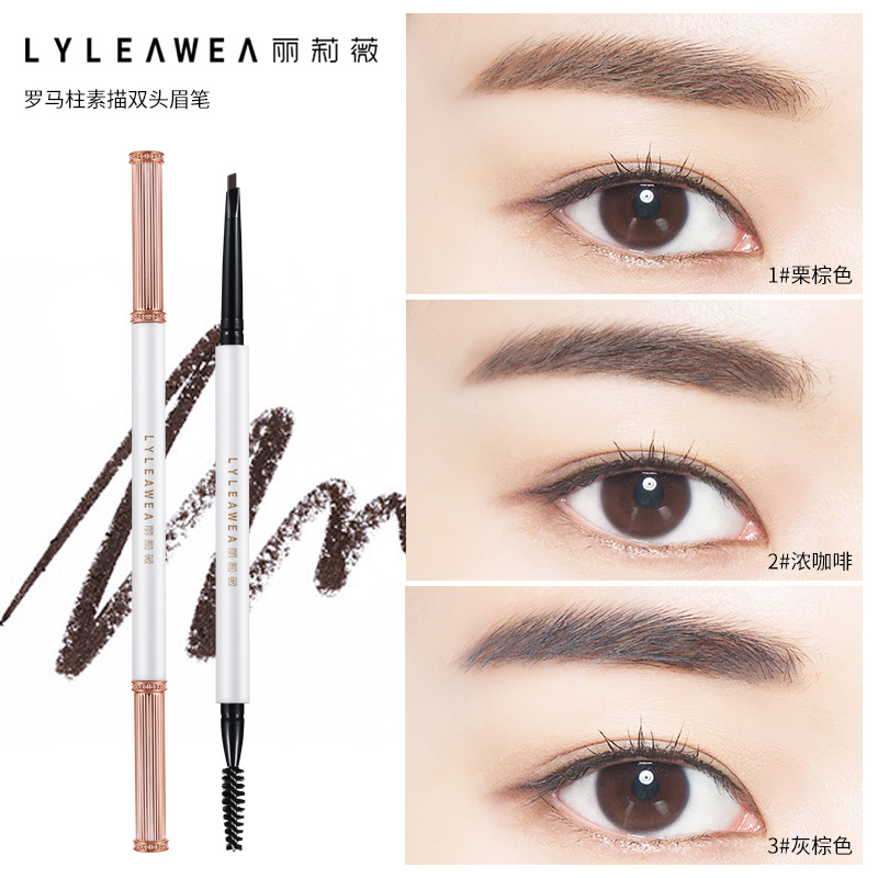 Roman Column Sketch Double-Headed Eyebrow Pencil Extremely Fine Small Briefs Waterproof and Durable Non-Decolorizing Natural Beginner