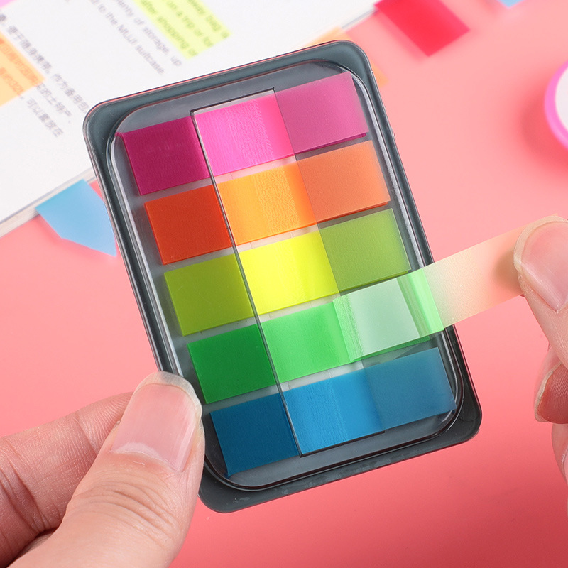 Fluorescent Transparent Small Notepaper Stickers Cute Note Sticker Sticky Notes Indicating Label Index Stickers 5 Colors 8 Colors Wholesale