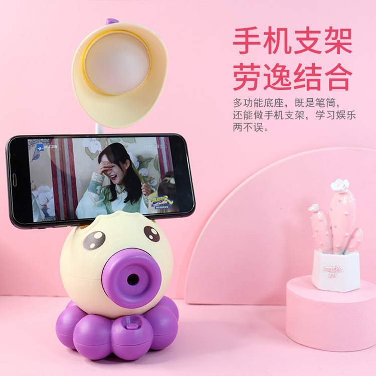 Octopus Pen Holder Pencil Sharper LED Light Children Reading Student USB Rechargeable Bedroom Desk Bedside Table Small Night Lamp