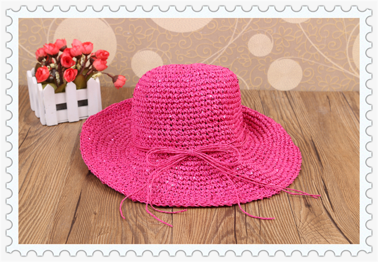 Straw hat Korean top hat female summer outing sun shade sun screen beach hat can be folded Straw hat Korean top hat female summer outing sun shade sun screen beach hat can be folded