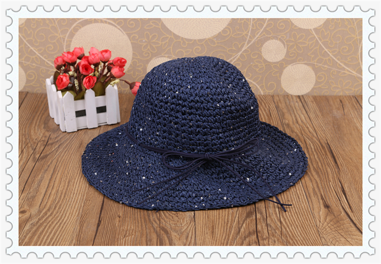 Straw hat Korean top hat female summer outing sun shade sun screen beach hat can be folded Straw hat Korean top hat female summer outing sun shade sun screen beach hat can be folded
