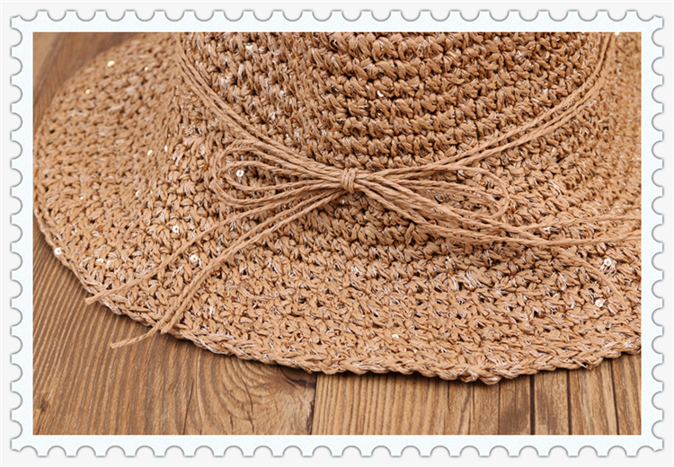 Straw hat Korean top hat female summer outing sun shade sun screen beach hat can be folded Straw hat Korean top hat female summer outing sun shade sun screen beach hat can be folded