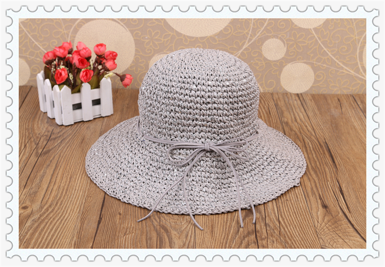 Straw hat Korean top hat female summer outing sun shade sun screen beach hat can be folded Straw hat Korean top hat female summer outing sun shade sun screen beach hat can be folded