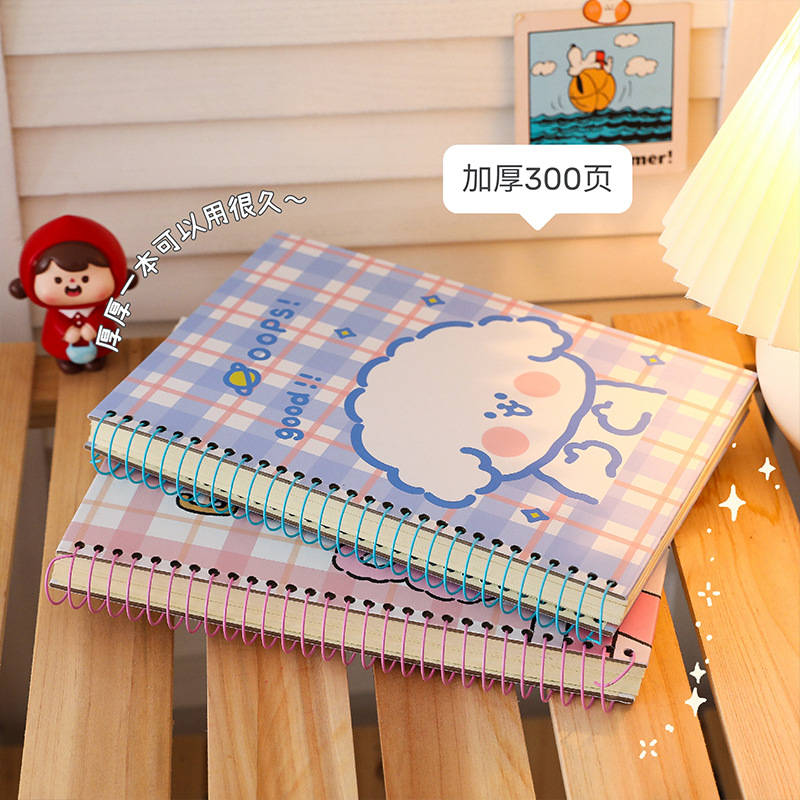 Thickened Notebook 300 Pages Cartoon Coil Notebook New Student Notepad B5 Creative Stationery Ins Style Notebook
