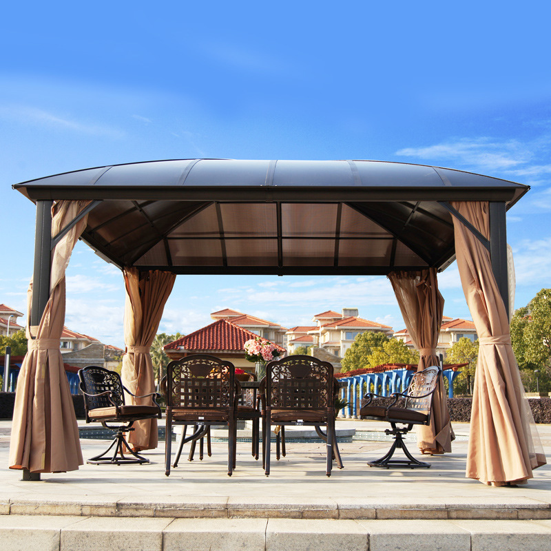 YRG Outdoor Pavilion Outdoor Sun Shade Courtyard Garden Sunshine Canopy Aluminum Alloy Pavilion Roman Tent