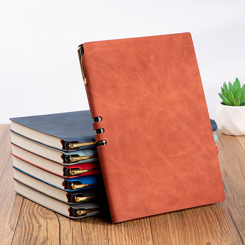 Factory Wholesale A5 Sheepskin Pen Notebook Custom Business Gift Set Notepad Customizable Logo