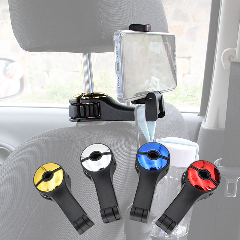 Car Hook Chair Back Hook Lock Buckle Creative Hook Car Multi-Function Rear Car Mobile Phone Holder Hook