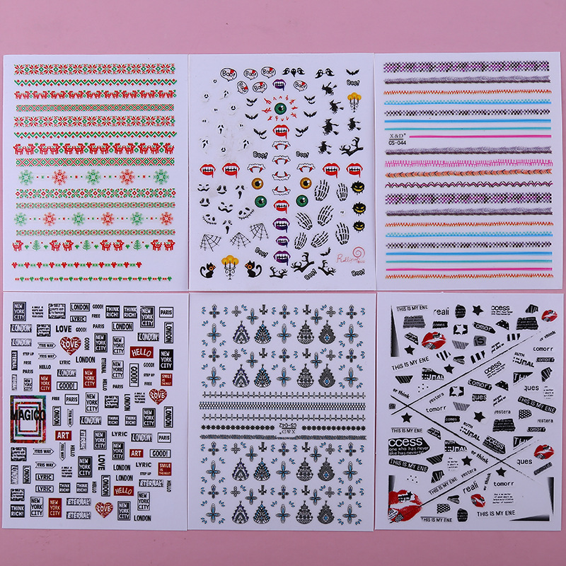 Shake note number original sufeng nail decal creative nail sticker sticker watermark custom wholesale