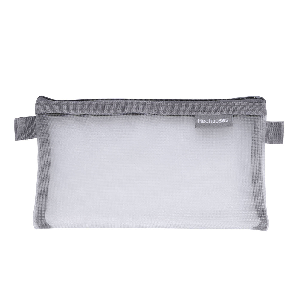 Simple Transparent Mesh Pencil Bag Buggy Bag Only for Student Exams Portable Pencil Bag Large Capacity Stationery Bag Wholesale