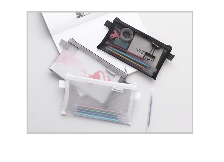 Simple Transparent Mesh Pencil Bag Buggy Bag Only for Student Exams Portable Pencil Bag Large Capacity Stationery Bag Wholesale Simple Transparent Mesh Pencil Bag Buggy Bag Only for Student Exams Portable Pencil Bag Large Capacity Stationery Bag Wholesale