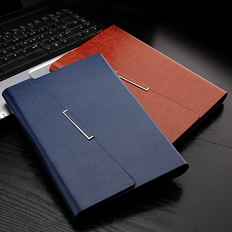 High-End Business Notebook Custom Logo Loose-Leaf Notebook Set Faux Leather Noteboy Office Meeting Notebook Custom
