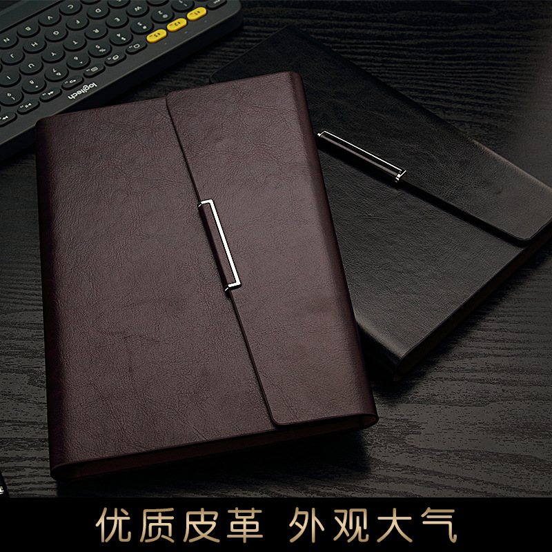 High-End Business Notebook Custom Logo Loose-Leaf Notebook Set Faux Leather Noteboy Office Meeting Notebook Custom