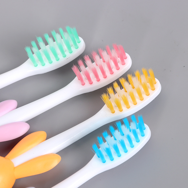 Children cartoon toothbrush soft bristles carrot pencil sharpener rabbit toothbrush set wholesaler over primary school