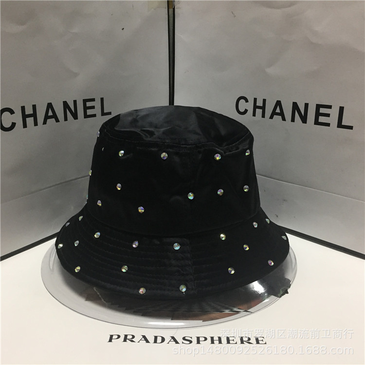 New Korean Style Spring/Summer 2021year Sun Shade Leisure Bucket Hat Stylish Colored Diamond Ladies Sun Bucket Hat