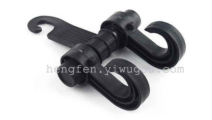 Car hook double hook tied to vehicle seat back storage Car hook double hook tied to vehicle seat back storage