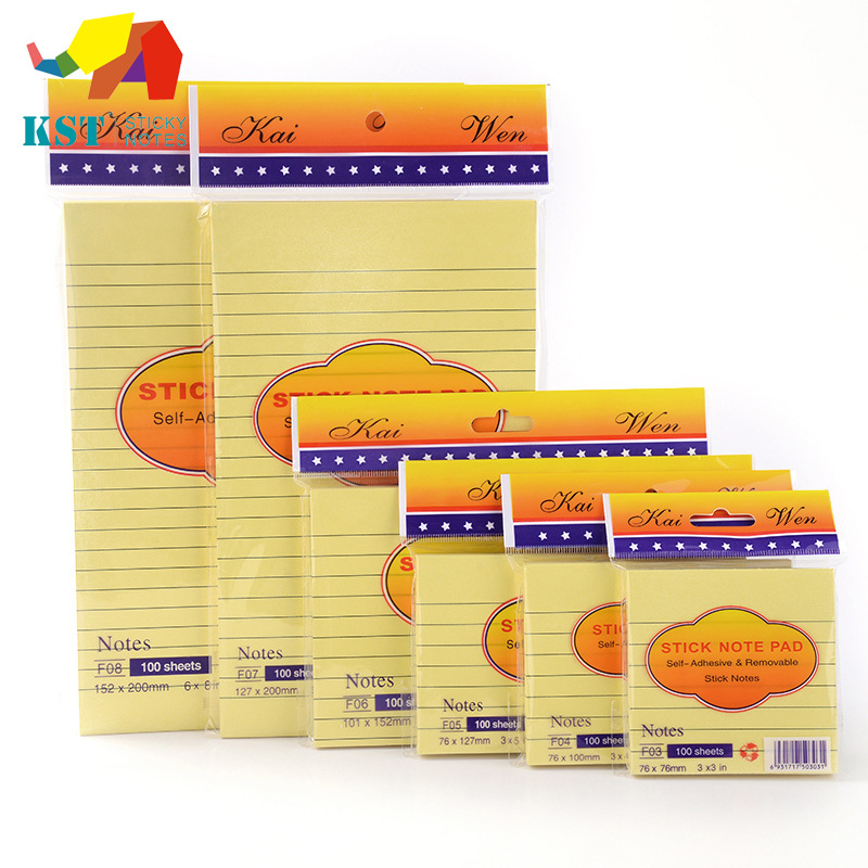 Office Supplies Horizontal Line Printing Sticky Notes Note Sticker Can Be Repeatedly Pasted Post-It Notes Announcement Stickers Factory Wholesale