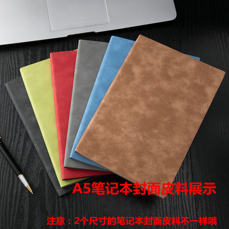 Business Notebook Pu Soft Leather Sticker Core Notebook Student Diary Book A5 Office Notepad Custom Logo
