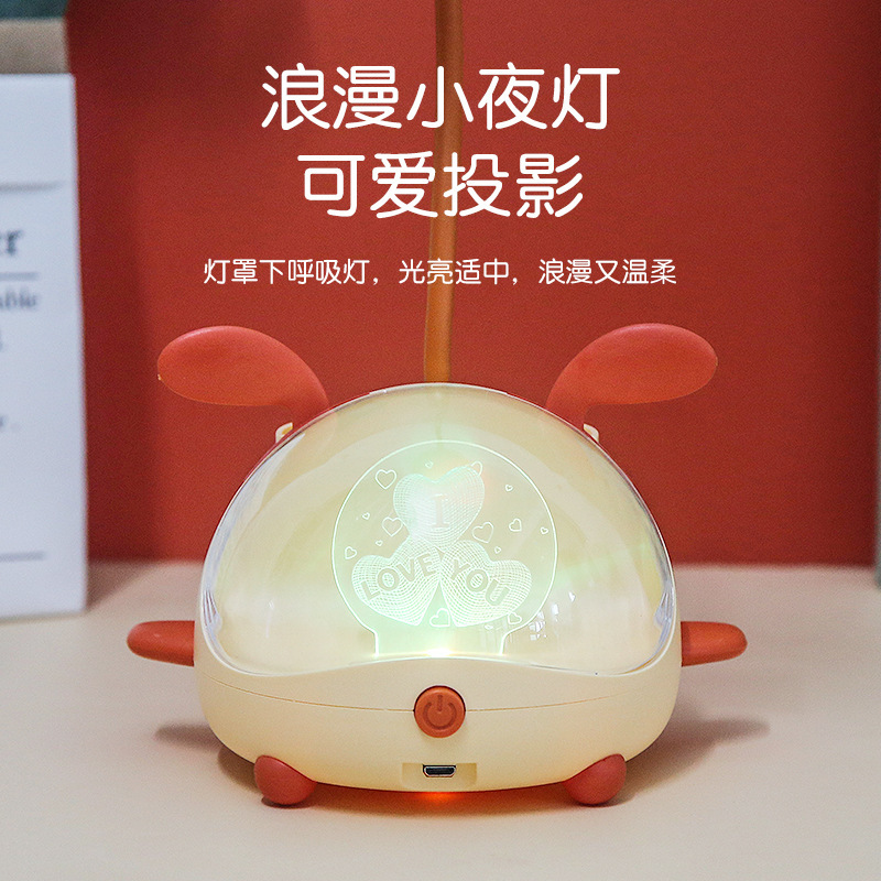 Creative New Cartoon Submarine Aircraft Led Acrylic Table Lamp 2 Gear Pen Holder Pencil Sharper Night Light Small Gift