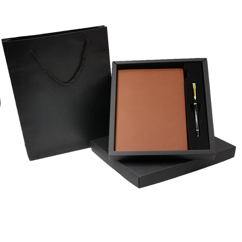 Notebook Pack Customized Logo Soft Leather A5 Soft Surface Copy Notebook Business Office Stationery Gift Box Pu Notebook