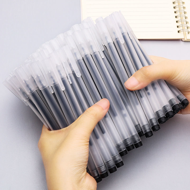 Frosted Gel Pen Fresh Non-Printed Wind Black Ball Pen 0.5mm Full Needle Tube Office Signature Pen for Students