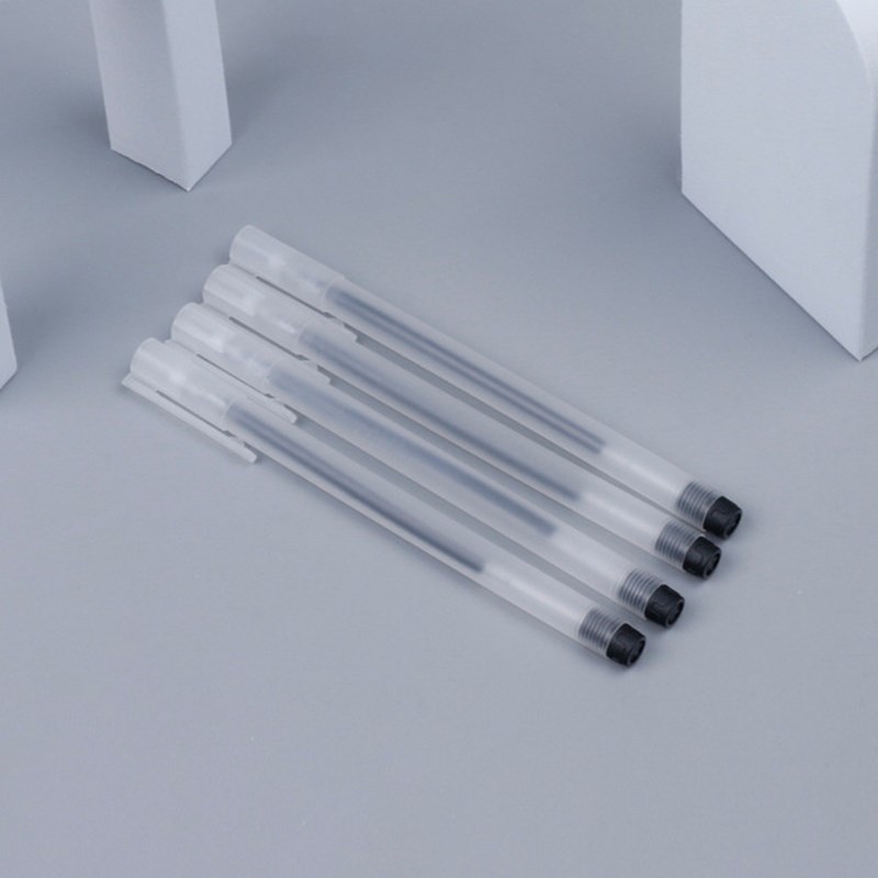 Frosted Gel Pen Fresh Non-Printed Wind Black Ball Pen 0.5mm Full Needle Tube Office Signature Pen for Students