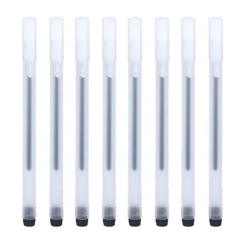 Frosted Gel Pen Fresh Non-Printed Wind Black Ball Pen 0.5mm Full Needle Tube Office Signature Pen for Students
