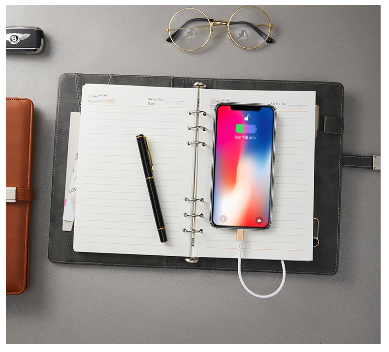 Charging Laptop Mobile Power Notepad with USB Flash Drive Wireless Charging Loose Spiral Notebook Business Meeting Gift Logo Charging Laptop Mobile Power Notepad with USB Flash Drive Wireless Charging Loose Spiral Notebook Business Meeting Gift Logo