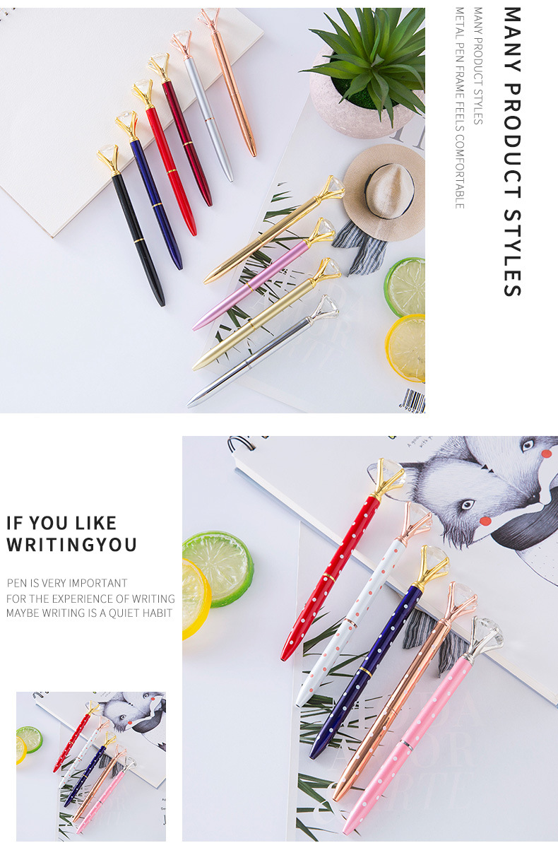 Diamond Pen Metal Ball Point Pen Large Diamond Pen Advertising Marker Gift Pen Spot Printing Logo Factory Wholesale Diamond Pen Metal Ball Point Pen Large Diamond Pen Advertising Marker Gift Pen Spot Printing Logo Factory Wholesale