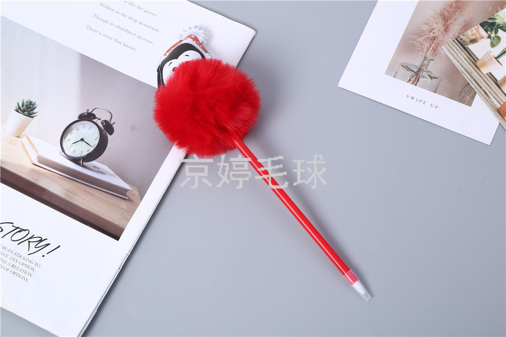 Ice Man Hair Ball Ballpoint Pen Imitation Rabbit Hair Ornament Accessories Hairy Ball Customized Gift Ice Man Hair Ball Ballpoint Pen Imitation Rabbit Hair Ornament Accessories Hairy Ball Customized Gift