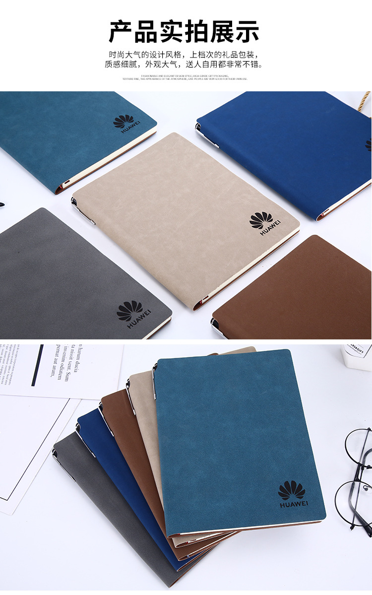 [Spot] Factory Direct Sales A5 Business Pu Notebook Set Stationery Notebook Enterprise Customized Printed Logo
