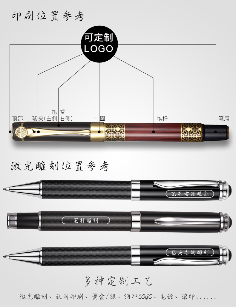High-End Business Neutral Ball Pen Gift Advertising Metal Roller Ball Pen Student Signature Pen Pen Printing Logo Set