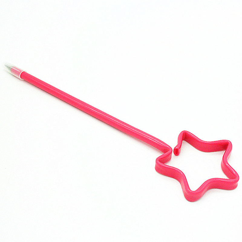 New Exotic Five-Pointed Star Pull Tube Stylish Pen PET Plastic Ball-Pen Office Supplies Student Writing Implement