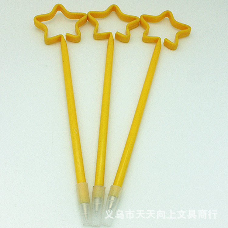 New Exotic Five-Pointed Star Pull Tube Stylish Pen PET Plastic Ball-Pen Office Supplies Student Writing Implement