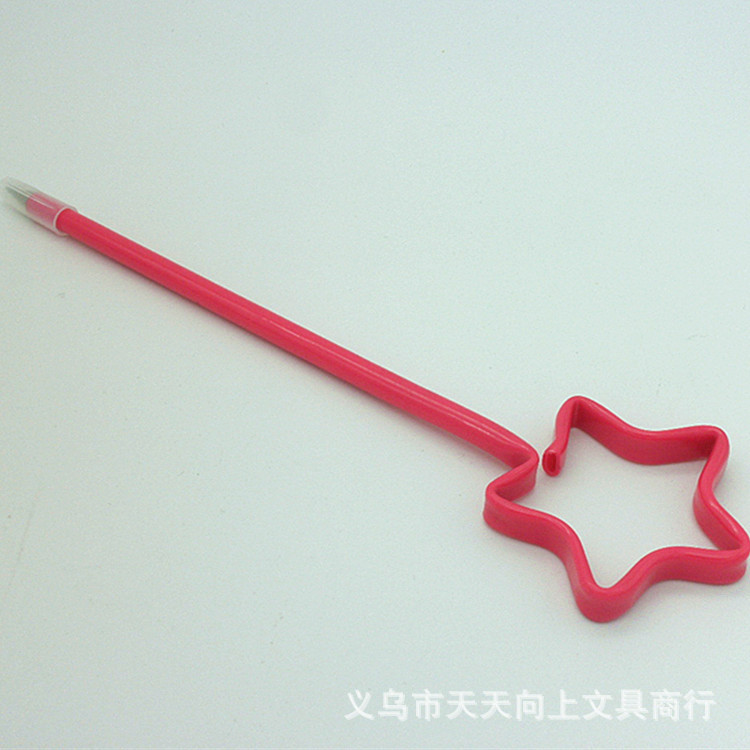 New Exotic Five-Pointed Star Pull Tube Stylish Pen PET Plastic Ball-Pen Office Supplies Student Writing Implement