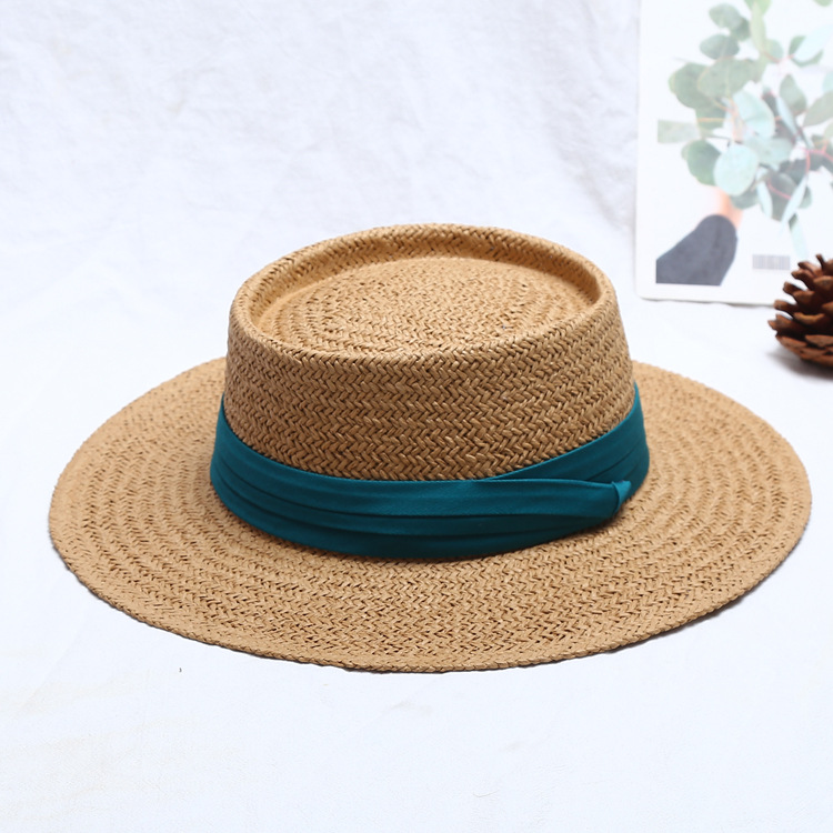 Korean Style Flat Straw Hat Elegant Casual Hat Women's Summer Seaside Big Brim Sun Protection Sun Shade Vacation All-Matching Korean Style Flat Straw Hat Elegant Casual Hat Women's Summer Seaside Big Brim Sun Protection Sun Shade Vacation All-Matching