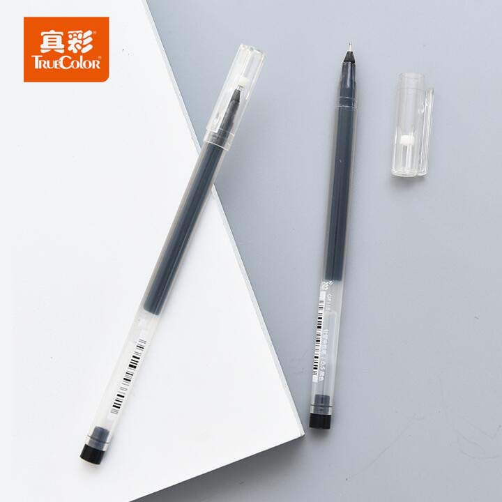 True Color 0.5mm Gel Pen Large Capacity Syringe Black Red Blue Signature Ball Pen 12 PCs Boxed Wholesale