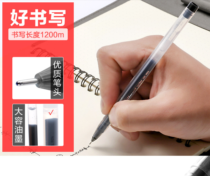 True Color 0.5mm Gel Pen Large Capacity Syringe Black Red Blue Signature Ball Pen 12 PCs Boxed Wholesale True Color 0.5mm Gel Pen Large Capacity Syringe Black Red Blue Signature Ball Pen 12 PCs Boxed Wholesale