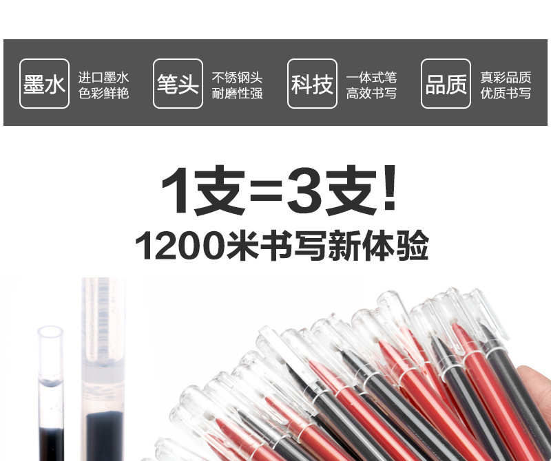True Color 0.5mm Gel Pen Large Capacity Syringe Black Red Blue Signature Ball Pen 12 PCs Boxed Wholesale True Color 0.5mm Gel Pen Large Capacity Syringe Black Red Blue Signature Ball Pen 12 PCs Boxed Wholesale