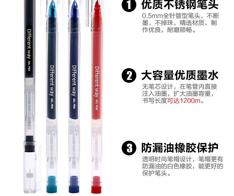 True Color 0.5mm Gel Pen Large Capacity Syringe Black Red Blue Signature Ball Pen 12 PCs Boxed Wholesale True Color 0.5mm Gel Pen Large Capacity Syringe Black Red Blue Signature Ball Pen 12 PCs Boxed Wholesale