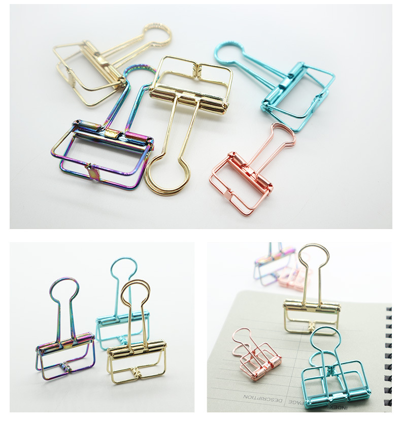 Hand Folder 19mm Bill Binder Clip Metal Color Electroplating Cross-Border Office Supplies Long Tail Hollow Clip 32mm Hand Folder 19mm Bill Binder Clip Metal Color Electroplating Cross-Border Office Supplies Long Tail Hollow Clip 32mm