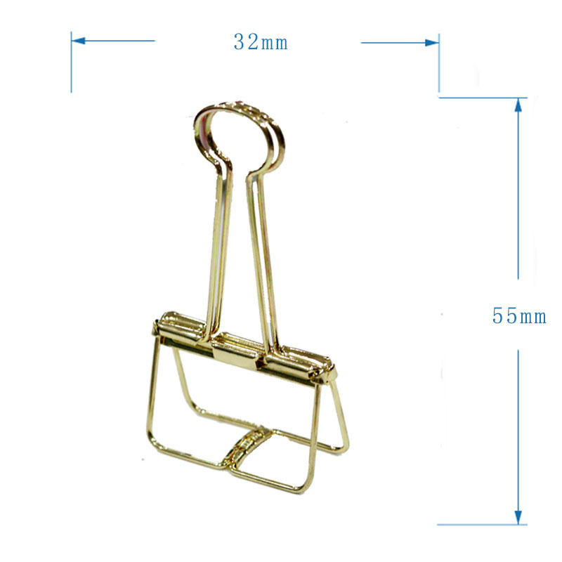 Hand Folder 19mm Bill Binder Clip Metal Color Electroplating Cross-Border Office Supplies Long Tail Hollow Clip 32mm Hand Folder 19mm Bill Binder Clip Metal Color Electroplating Cross-Border Office Supplies Long Tail Hollow Clip 32mm