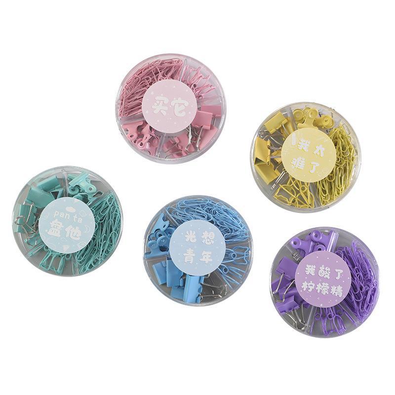 Wholesale Colorful Long Tail Clip Multi-Functional Combination Set Binder Clip Stationery Office Supplies Metal Clip Clip