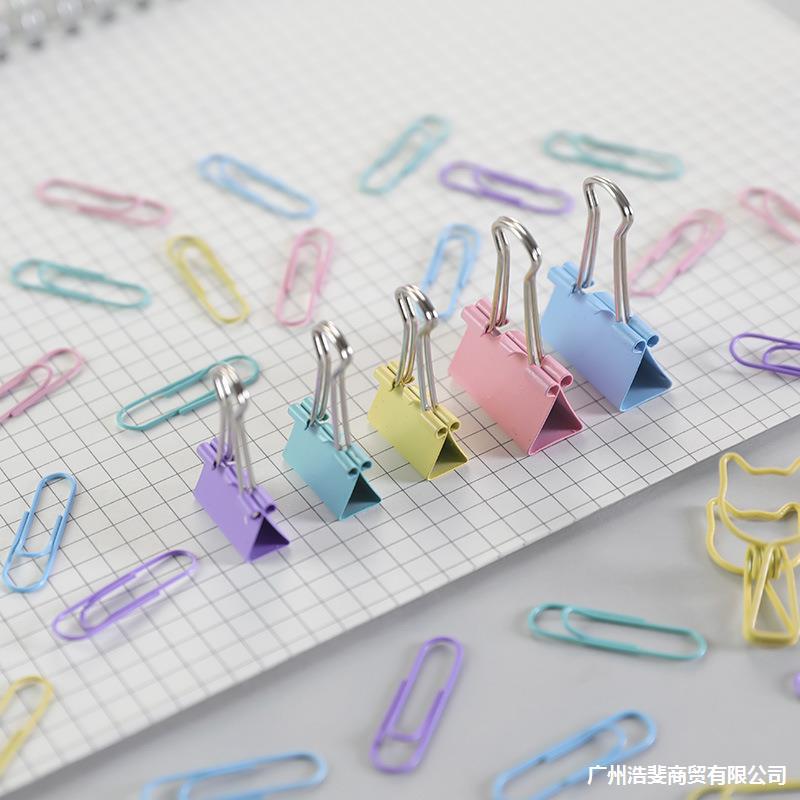 Wholesale Colorful Long Tail Clip Multi-Functional Combination Set Binder Clip Stationery Office Supplies Metal Clip Clip